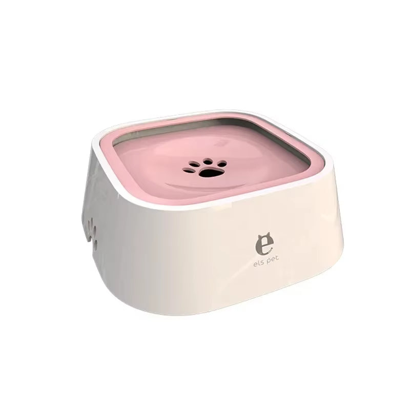 Floating Non-Wetting Mouth Cat Bowl without Spill Drinking Water Dispenser, Plastic Anti-Over Dog Bowl